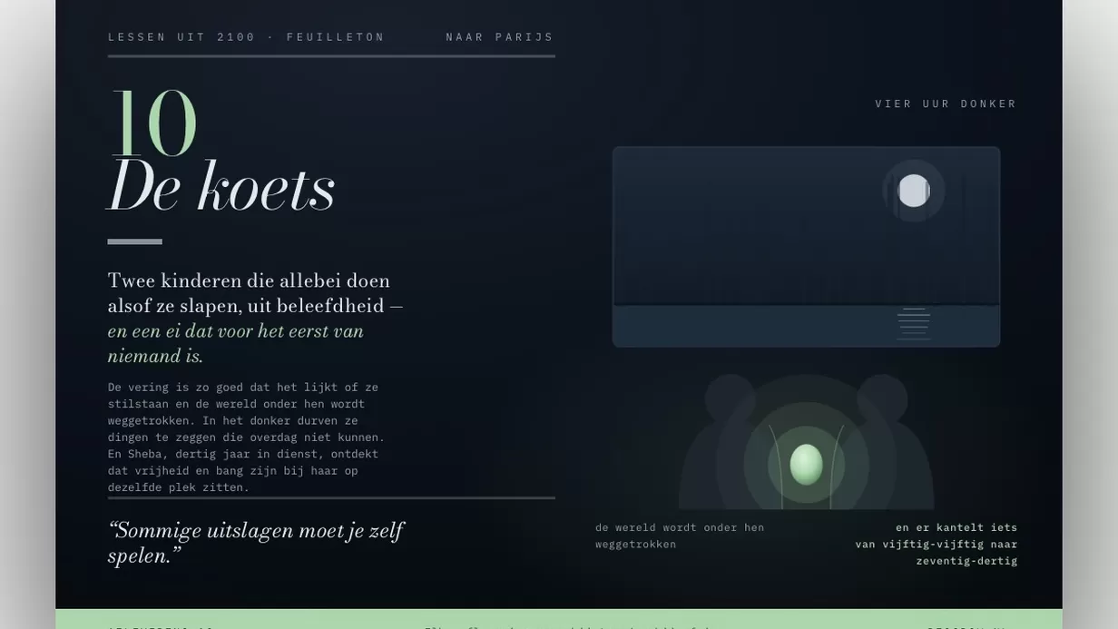 Lessen uit 2100 Hoofdstuk 10 De Koets