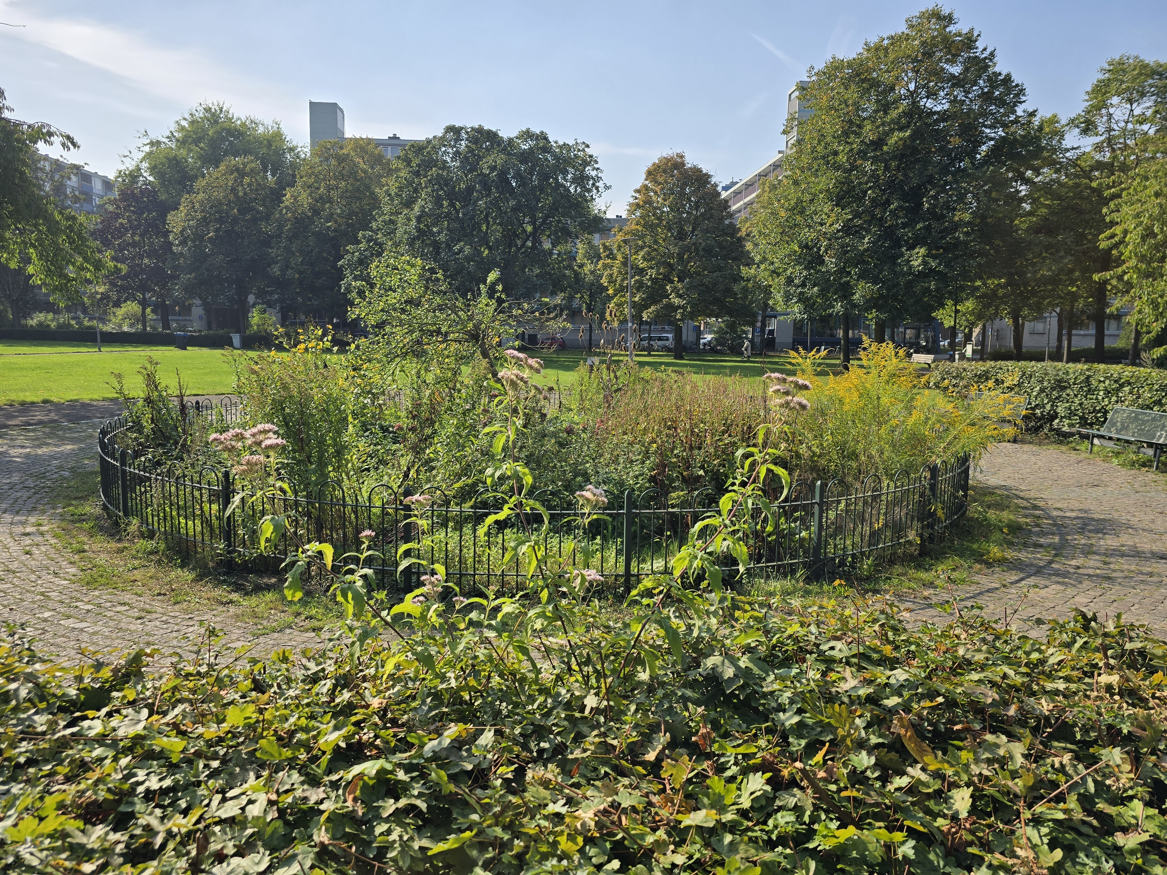 Beetje geiten, wat grond verplaatsen en voor de helft inheemse planten toepassen.