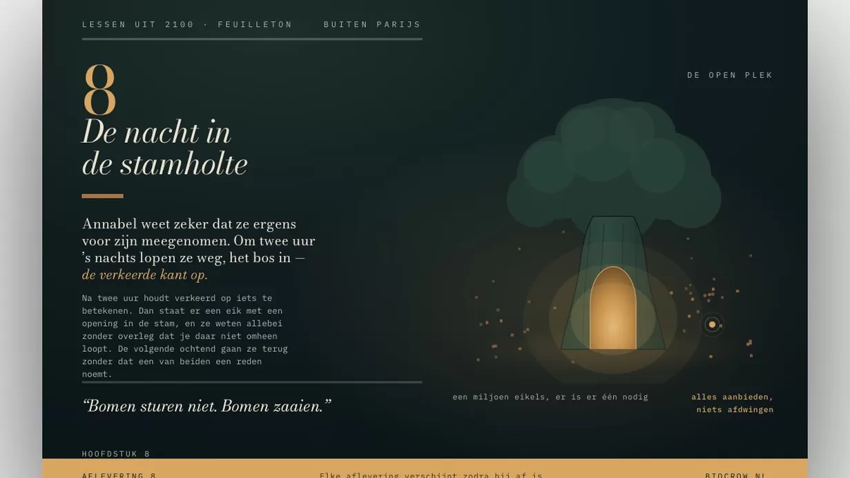 Lessen uit 2100 Hoofdstuk 8 · De nacht in de stamholte